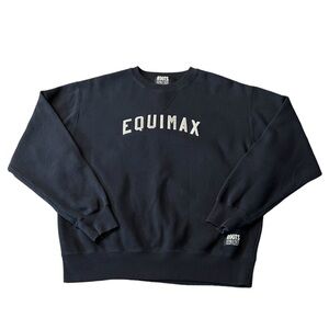 ROOTS MENS BLACK PULLOVER SWEATSHIRT SIZE LARGE SAYS EQUIMAX ON THE FRONT